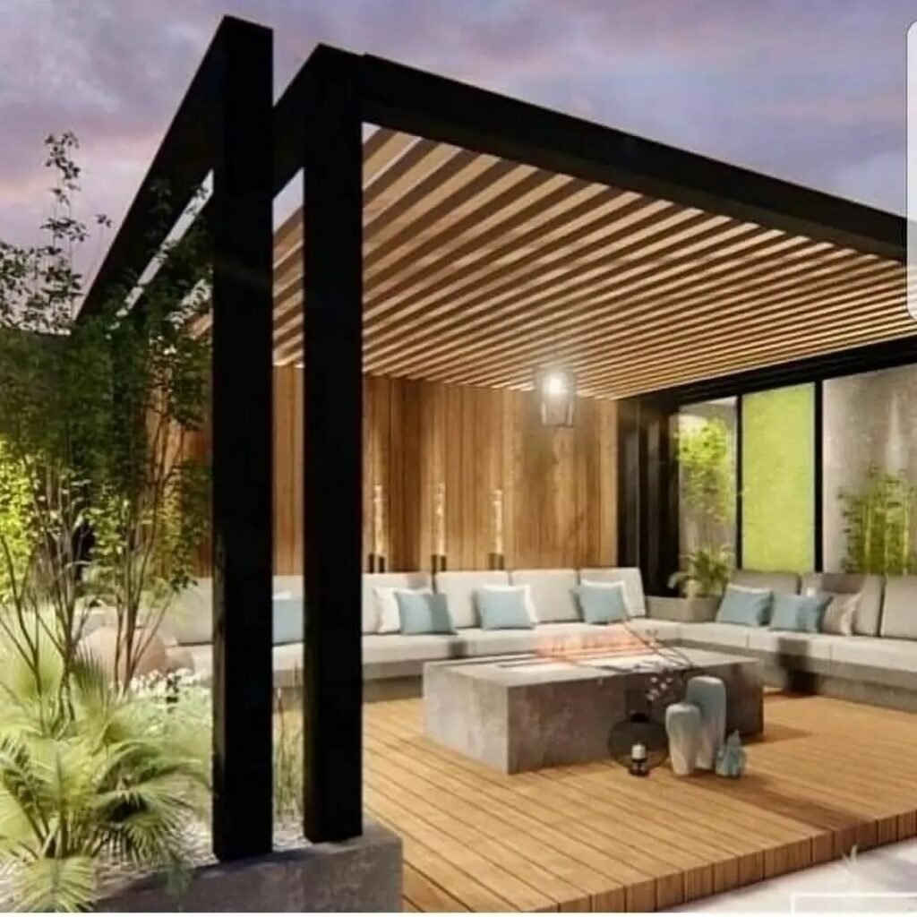 مظلات حديد شكل خشب.