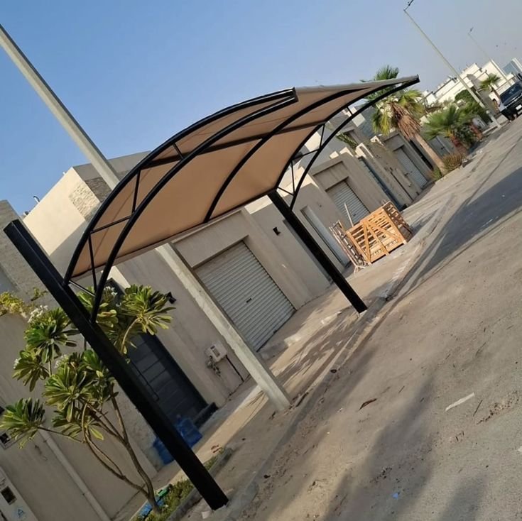 مظلات سيارات قماش جيزان تصميم عصري

