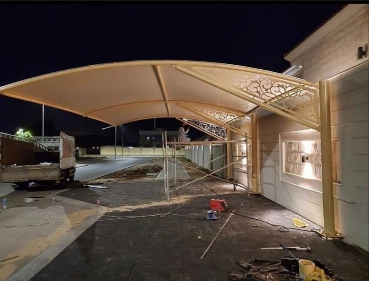 قماش بولي ايثيلين لمظلات جيزان شبكي

