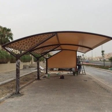 تركيب مظلات سيارات قماش جيزان منظر جانبي