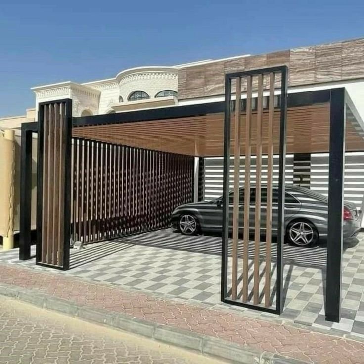 مظلات سيارات حديد قوية ومقاومة للعوامل الجوية